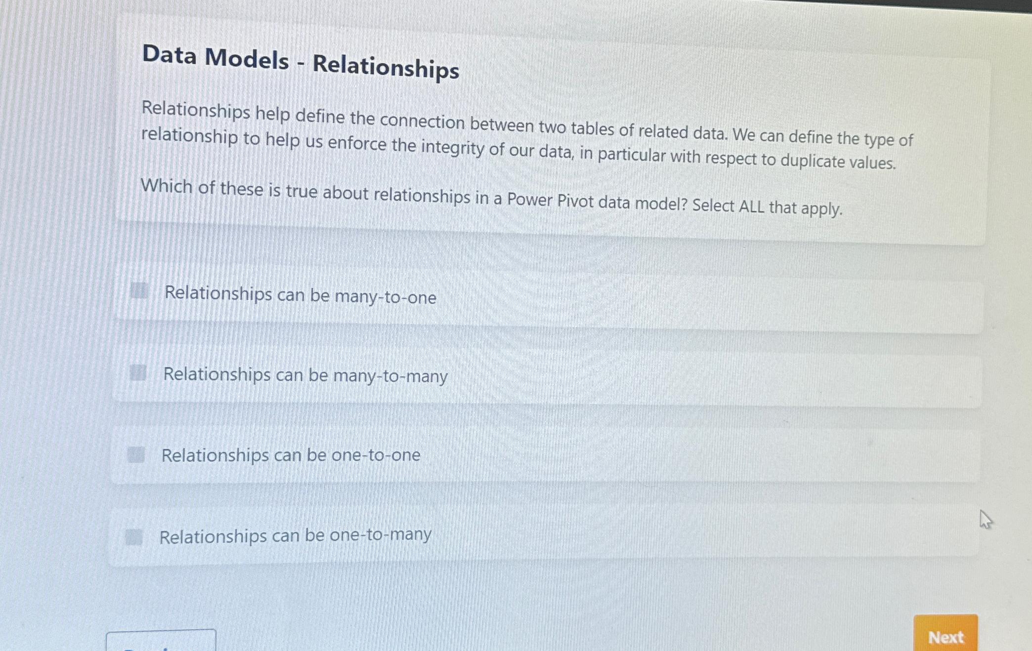 Solved Data Models - ﻿RelationshipsRelationships help define | Chegg.com