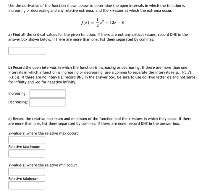 Solved Use the derivative of the function shown below to | Chegg.com