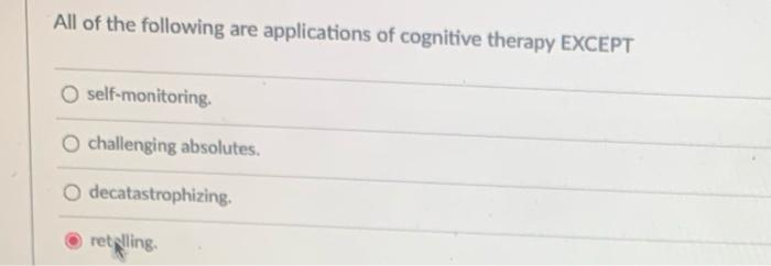 Solved All Of The Following Are Applications Of Cognitive | Chegg.com