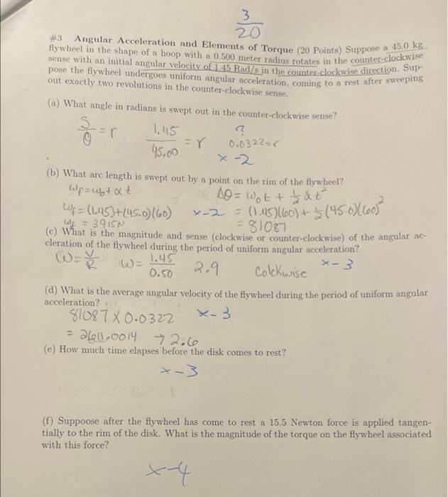 Solved 3 #3 Angular Acceleration and Elements of Torque (20 | Chegg.com