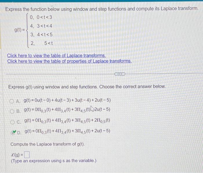 Solved Express the function below using window and step | Chegg.com