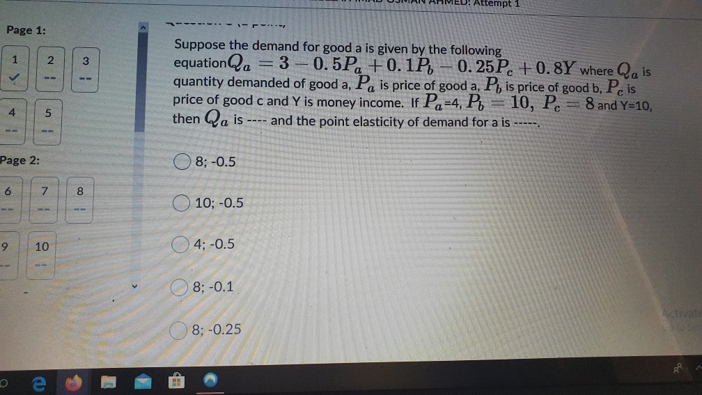 Solved Saved 3 Question 1 (1 point) Suppose that in a | Chegg.com