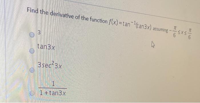 derivative of tan x 3 3