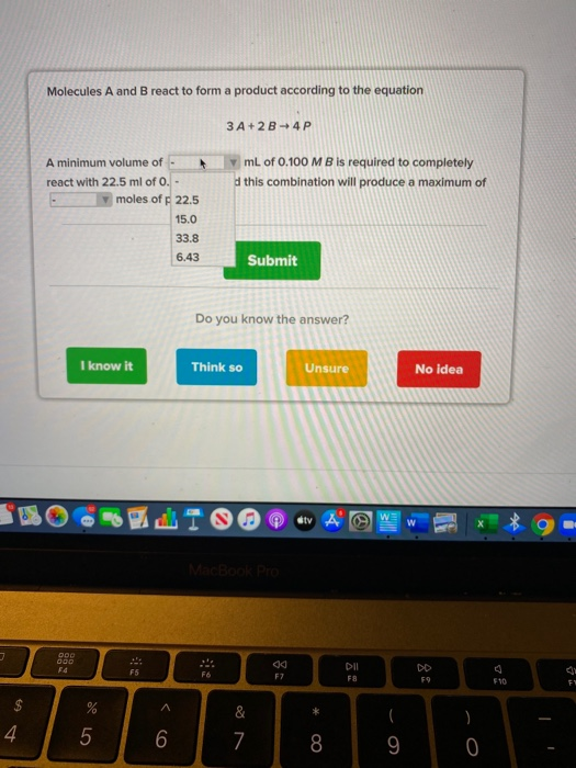 Solved Molecules A and B react to form a product according | Chegg.com