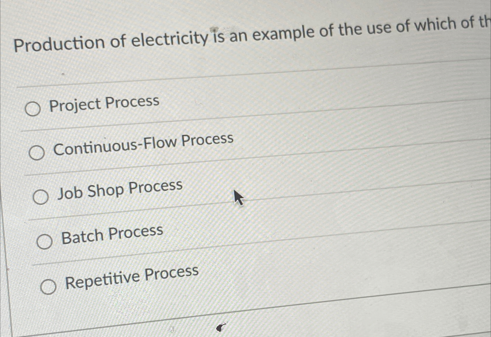 Solved Production of electricity is an example of the use of | Chegg.com