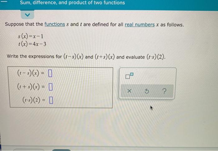 Solved Sum, difference, and product of two functions Suppose | Chegg.com