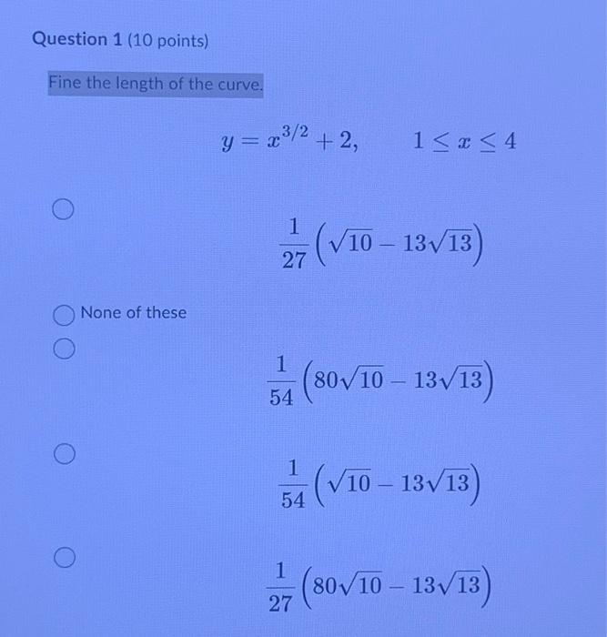 Solved Find The Length Of The Curve Y X 3 2 2 1