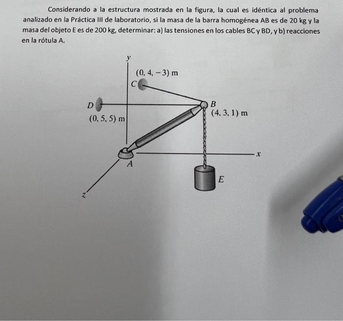 Considerando a la estructura mostrada en la figura, la cual es idéntica al problema analizado en la Práctica III de laborator