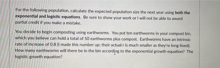 Solved For The Following Population, Calculate The Expected | Chegg.com