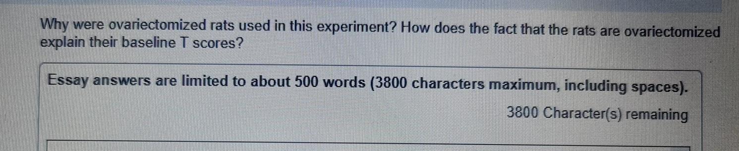 why were ovariectomized rats used in this experiment