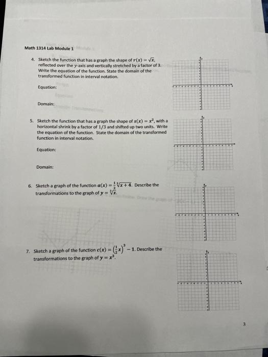 Solved 4. Sketch the function that has a graph the shape of | Chegg.com