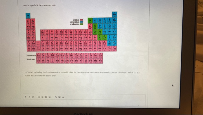 Solved Here Is A Periodic Table You Can Use He No Metala Chegg Com