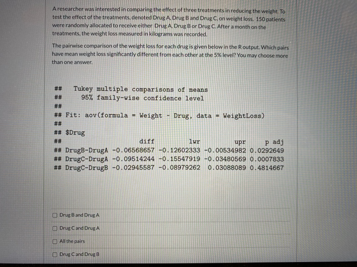 Solved A study was conducted to check whether there is a | Chegg.com