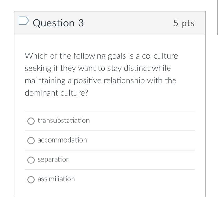 Question 3 5 pts Which of the following goals is a | Chegg.com
