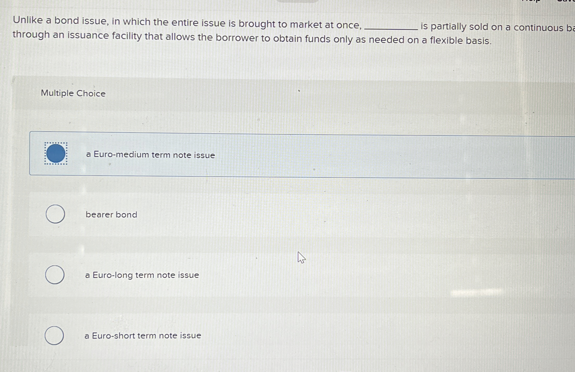 Solved Unlike a bond issue, in which the entire issue is | Chegg.com