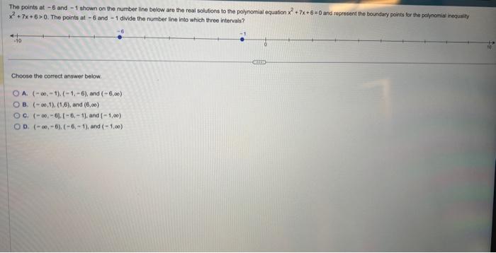 Solved The points at −6 and −1 shown on the number line | Chegg.com
