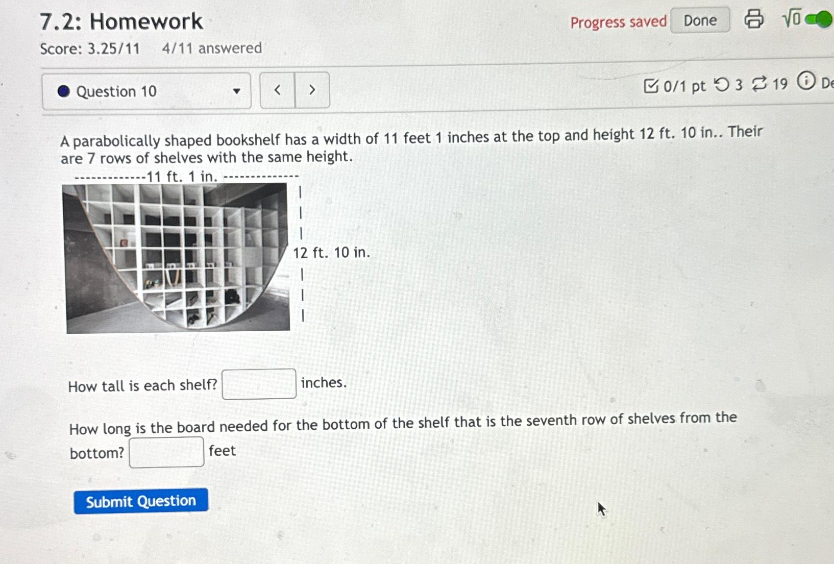 Solved 7.2: HomeworkProgress saved02Score: 3.25114/11 | Chegg.com