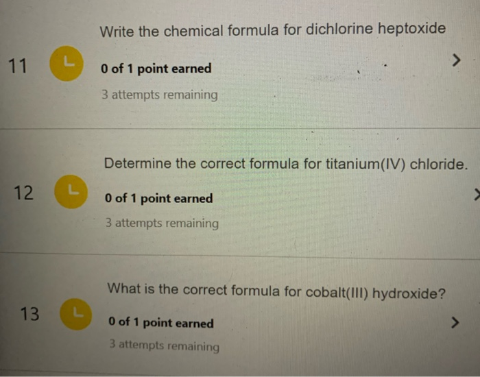 Solved Write The Chemical Formula For Dichlorine Heptoxid...