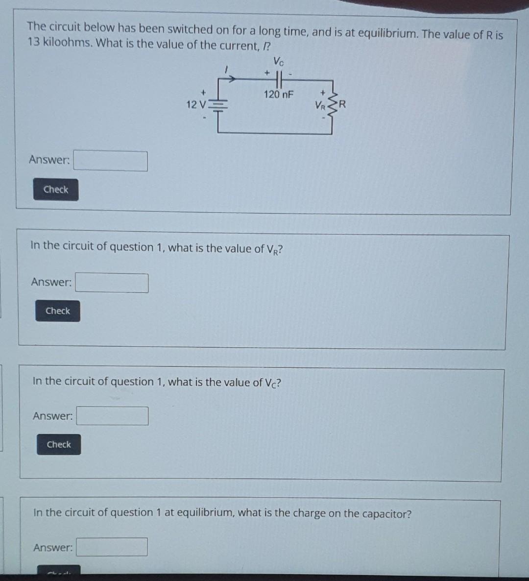 Solved The circuit below has been switched on for a long | Chegg.com