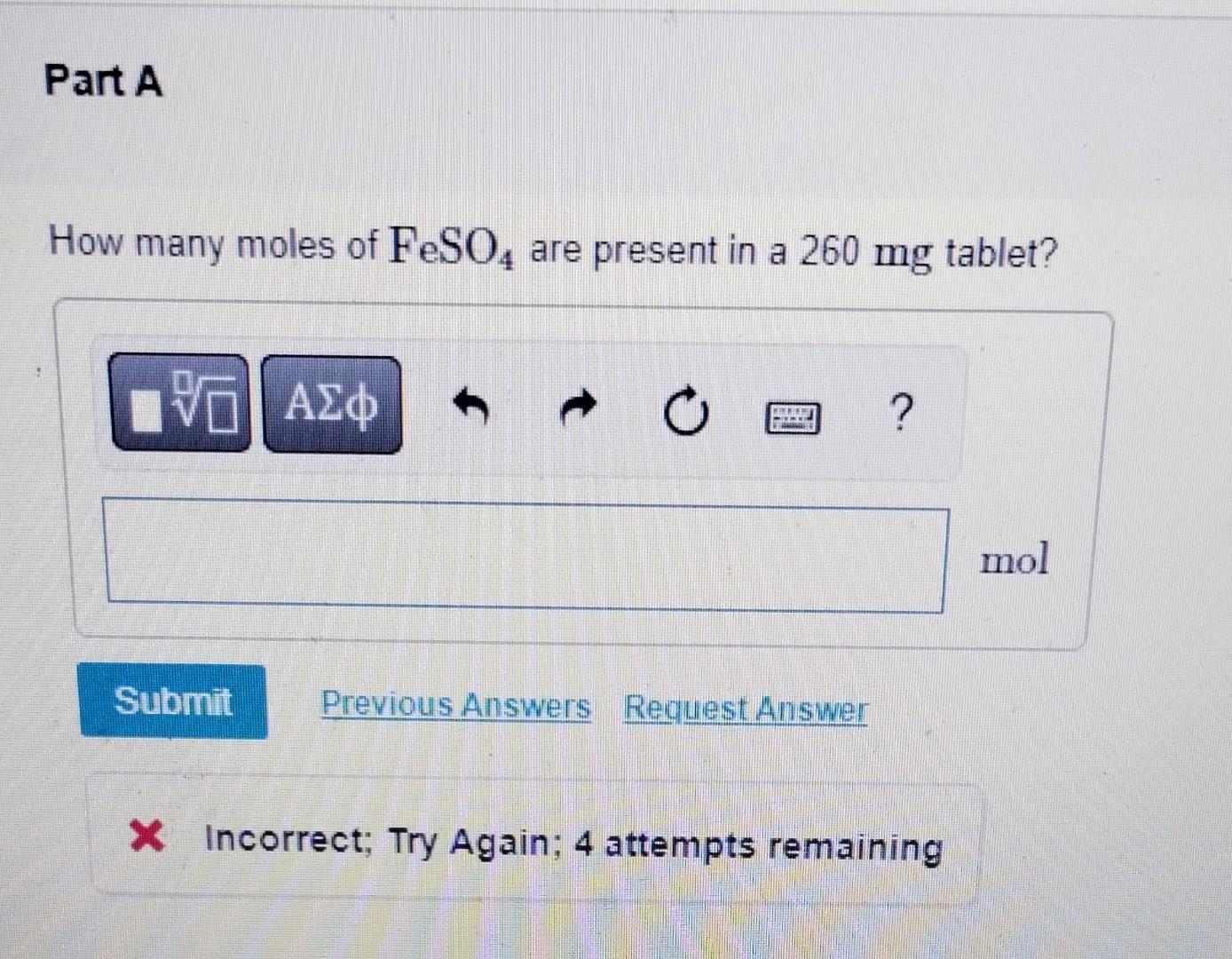 solved-iron-ii-sulfate-feso4-is-prescribed-for-the-chegg