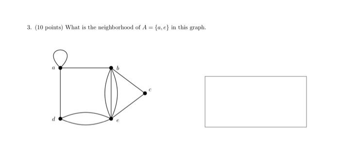 Solved 3. (10 points) What is the neighborhood of A={a,e} in | Chegg.com