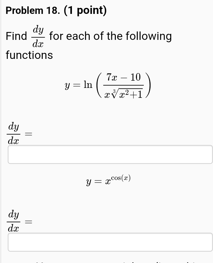 Solved Problem 18 1 ﻿pointfind Dydx ﻿for Each Of The 3043