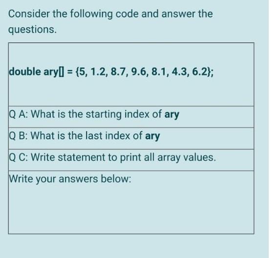 Solved Consider the following code and answer the questions. | Chegg.com