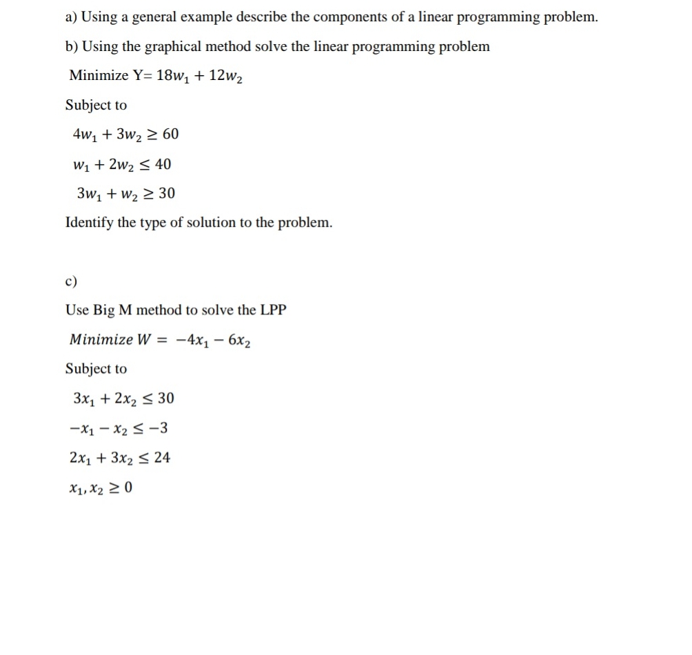 Solved a) ﻿Using a general example describe the components | Chegg.com