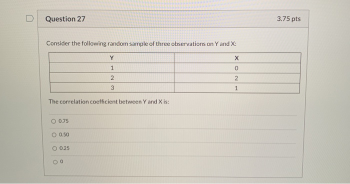 Solved Question 27 3.75 pts Consider the following random | Chegg.com