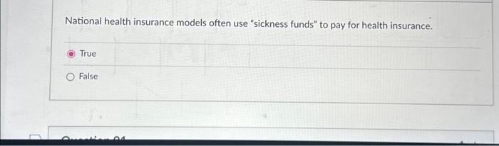 Solved National health insurance models often use 