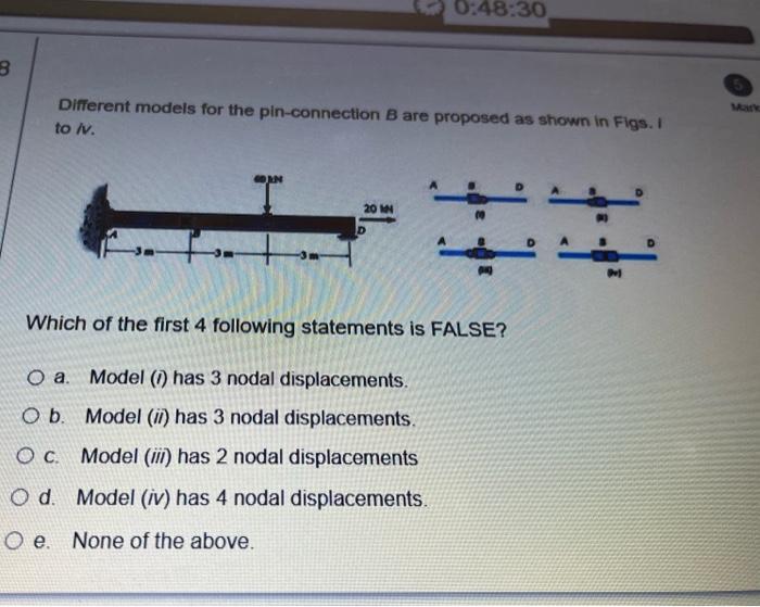 Solved 0:48:30 3 Different models for the pin-connection B | Chegg.com