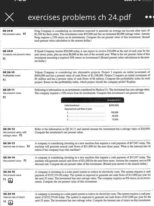 Solved X Exercises Problems Ch 24 Pdf Os 24 8 Nu Present A Chegg Com