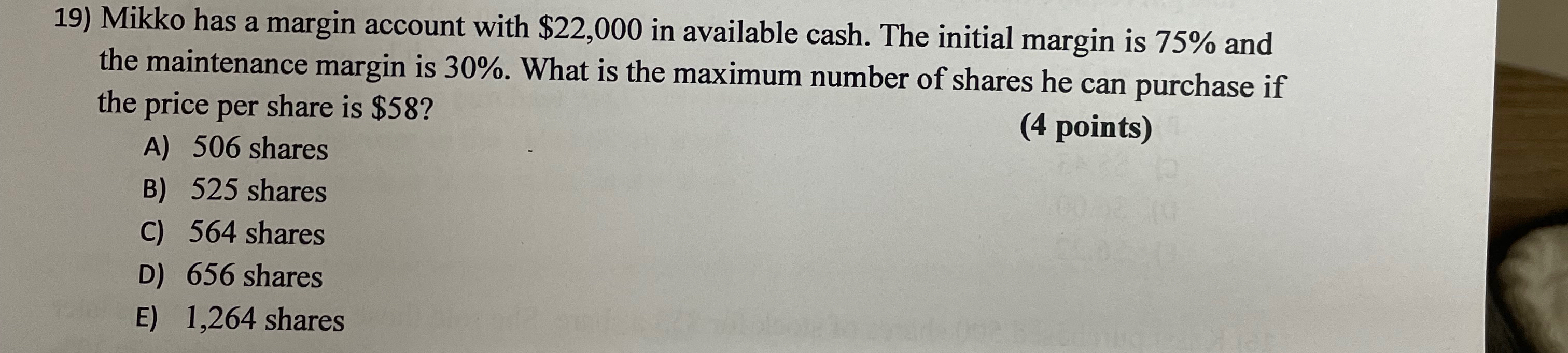 Solved Mikko has a margin account with $22,000 ﻿in available | Chegg.com