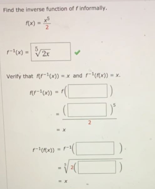 Solved Find The Inverse Function Of F Informally Verify Chegg Solved Find The Inverse Function Of F Informally Verify Chegg