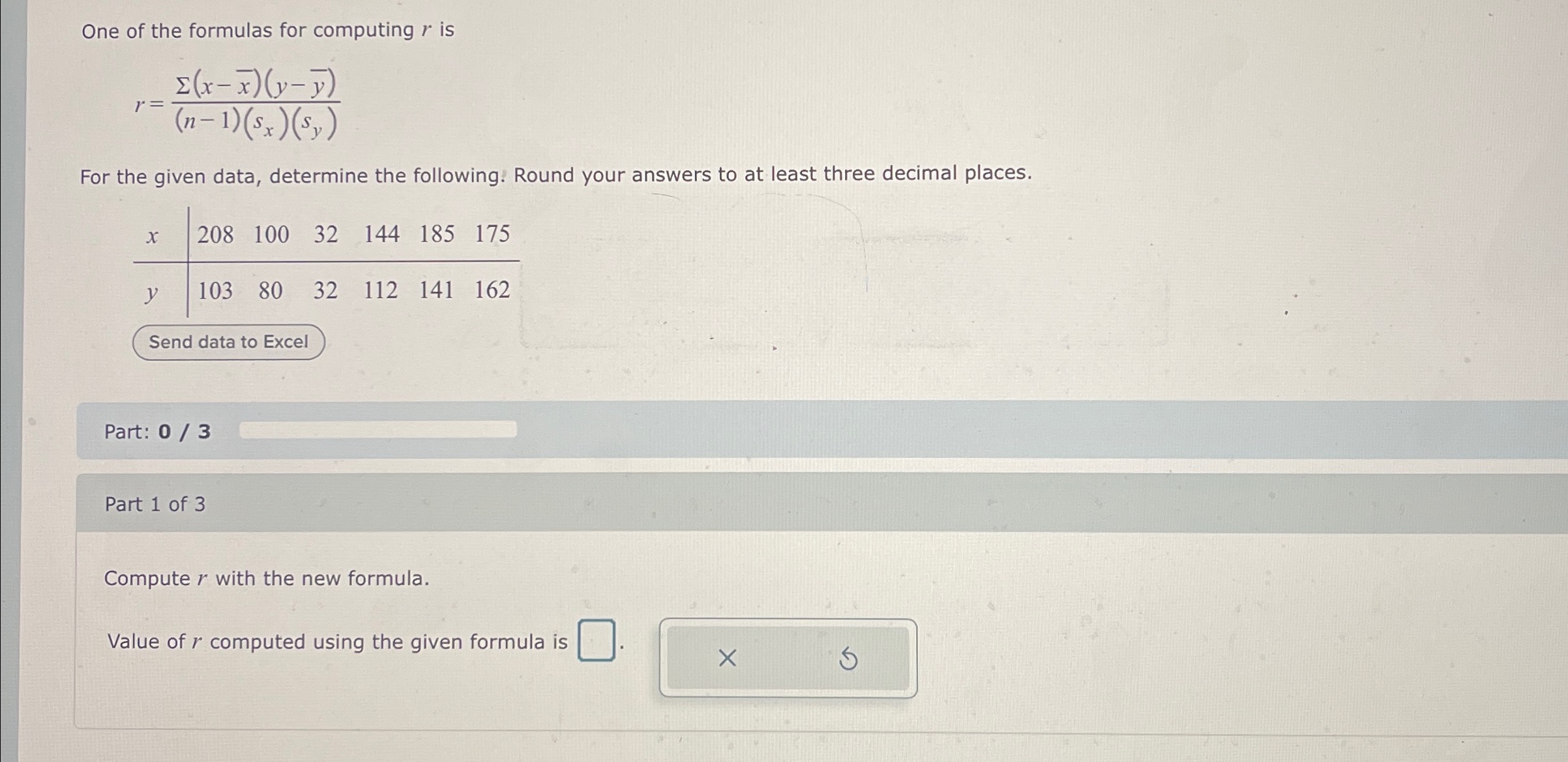 Solved One of the formulas for computing r | Chegg.com