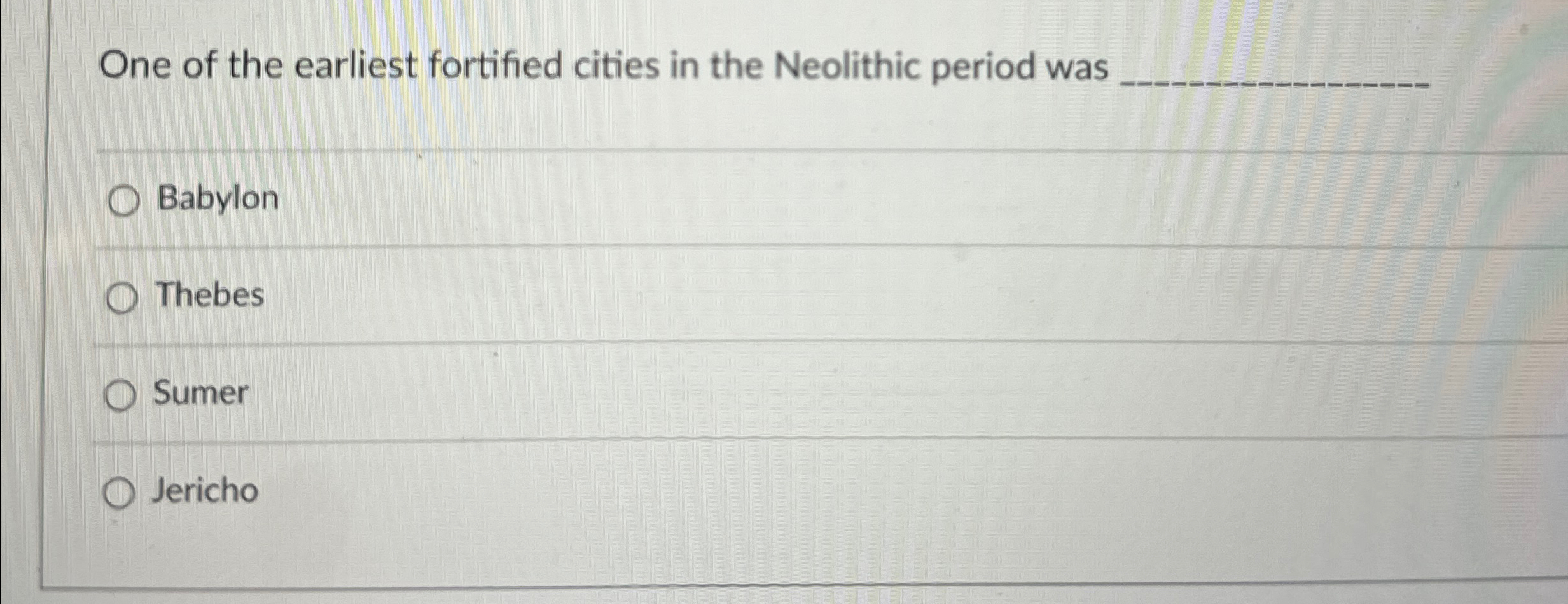 Solved One of the earliest fortified cities in the Neolithic | Chegg.com