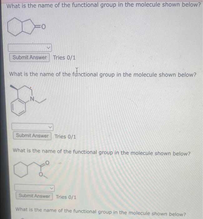 Solved What is the name of the functional group in the | Chegg.com