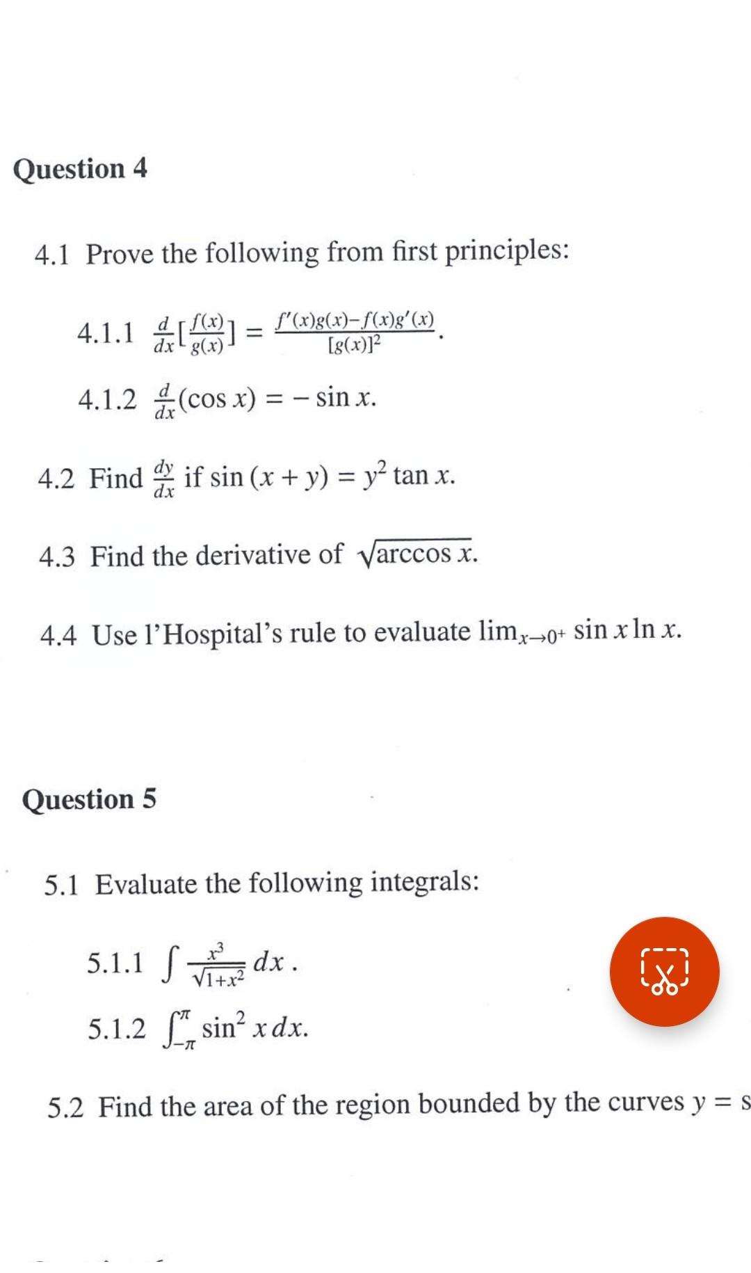 Solved 4.1 Prove the following from first principles: 4.1.1 | Chegg.com