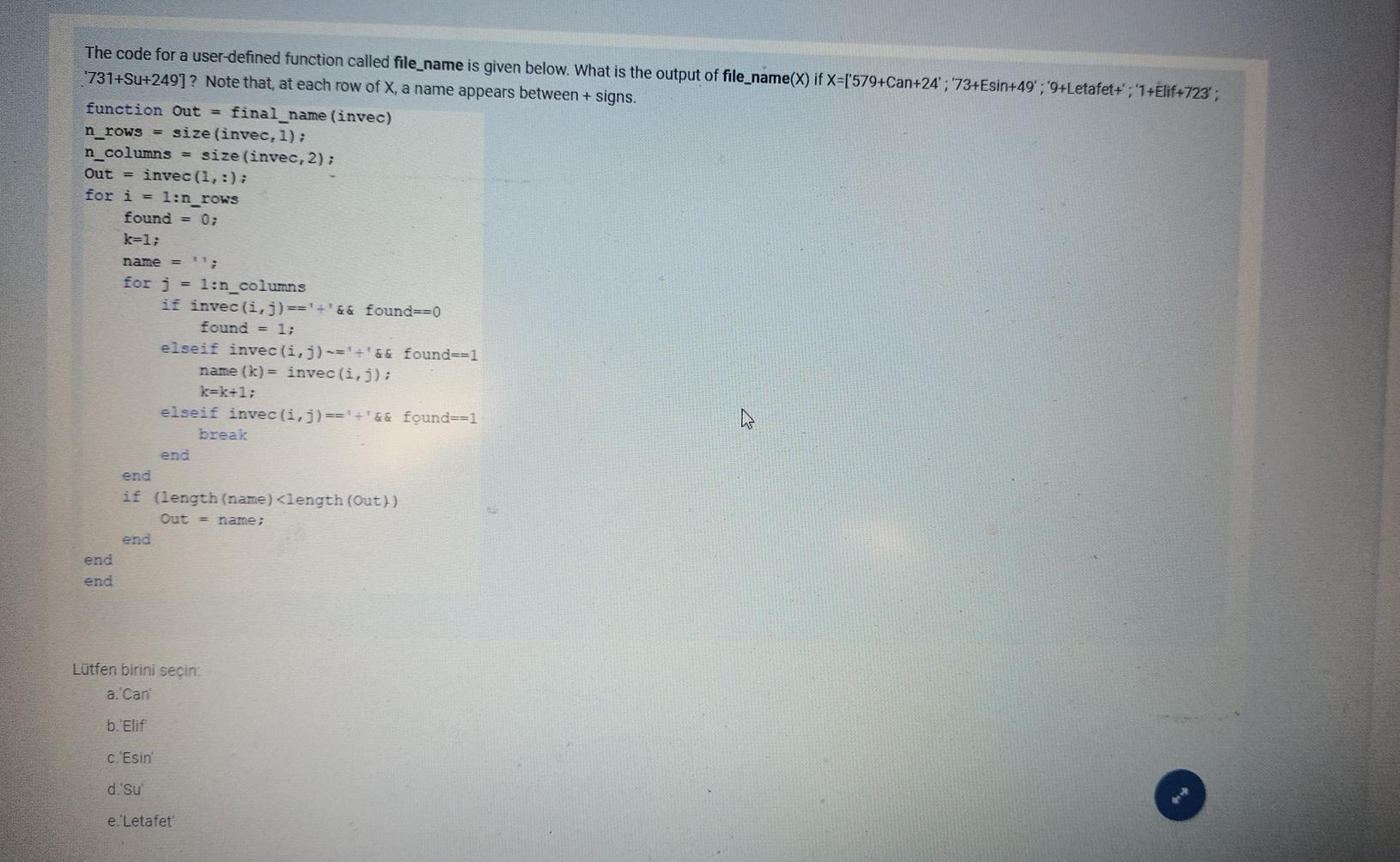 Solved The code for a user-defined function called file_name | Chegg.com