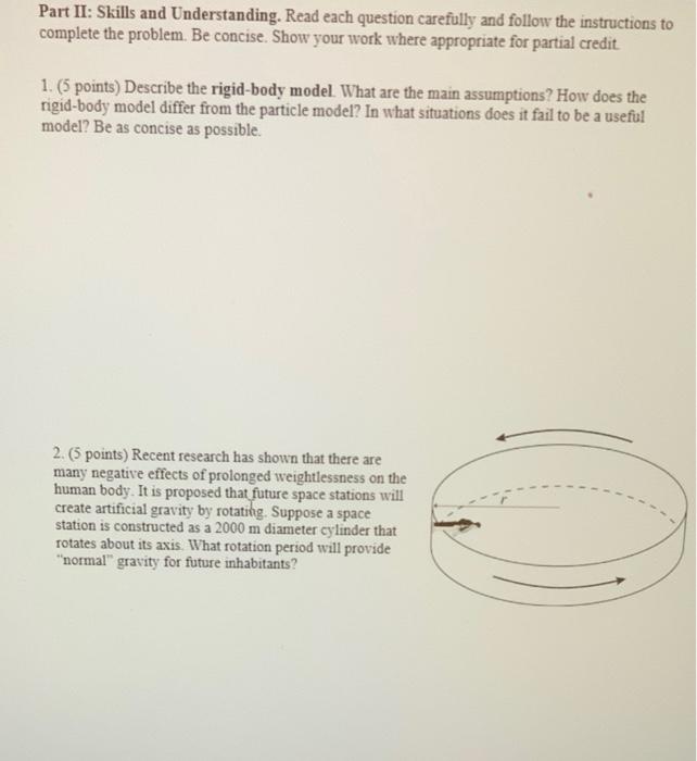 Solved Part II: Skills and Understanding. Read each question | Chegg.com