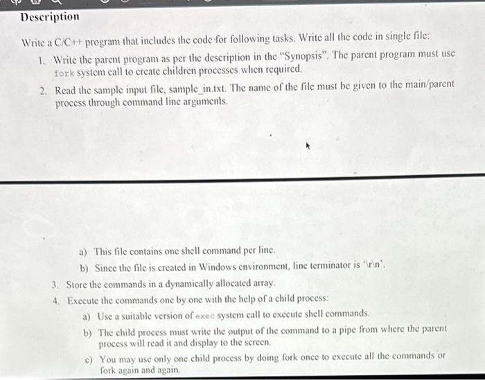 Solved In this assignment, you will have a parcnt process | Chegg.com