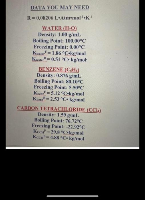 Solved 7. Which solution has lowest freezing point? a. 0.2 m