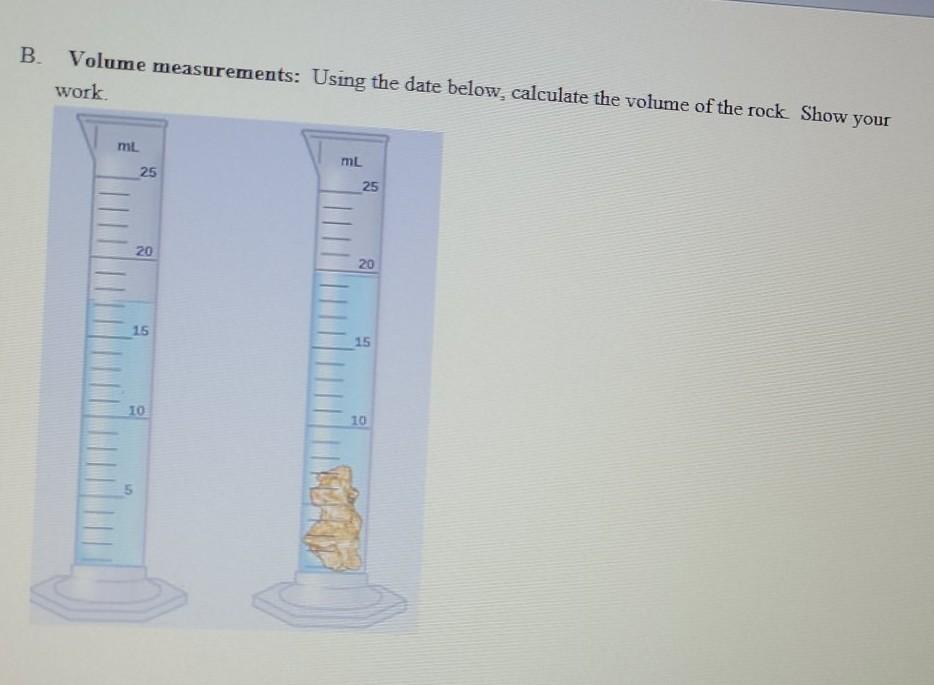 Solved B. Volume Measurements: Using The Date Below, | Chegg.com