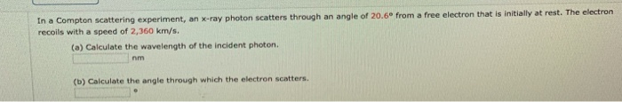 Solved In a Compton scattering experiment, an X-ray photon | Chegg.com