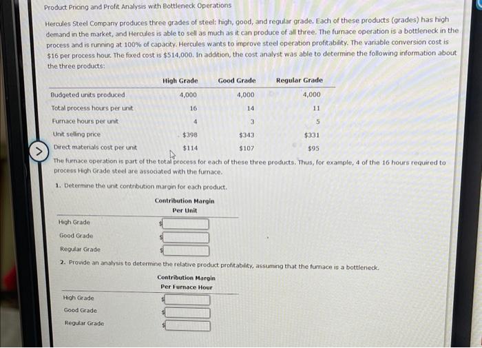 Solved 16 14 11 Product Pricing and Profit Analysis with | Chegg.com