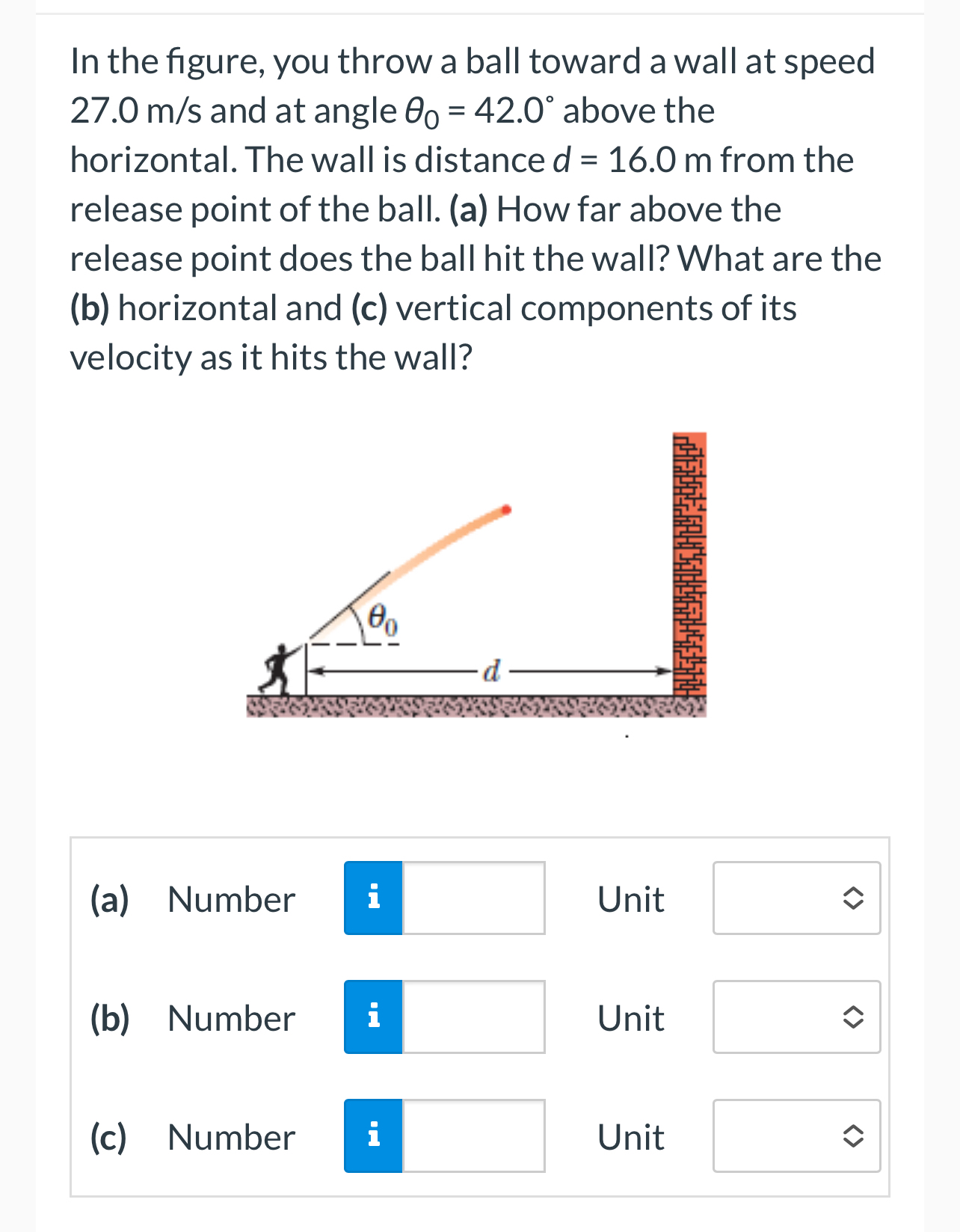 Solved In the figure, you throw a ball toward a wall at