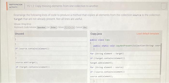 Solved PARTICIPATION ACTIVITY 15.1.2. Copy missing elements | Chegg.com
