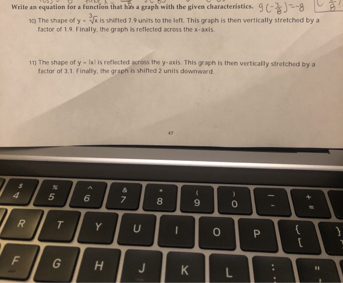 Solved Write an equation for a function that has a graph | Chegg.com