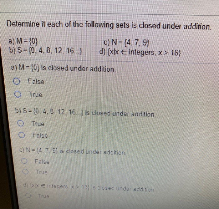 Solved Determine If Each Of The Following Sets Is Closed | Chegg.com Solved Determine If Each Of The Following Sets Is Closed | Chegg.com