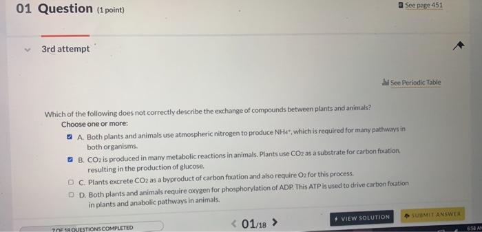 ♔ Which statement correctly describes carbon fixation